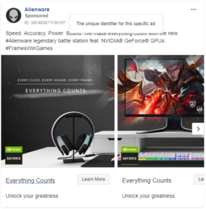 facebook ad examples alienware 1