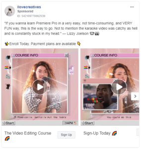 facebook ad examples ilovecreatives