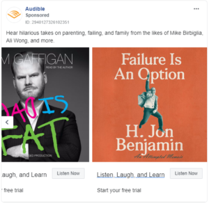 facebook ad examples audible 4