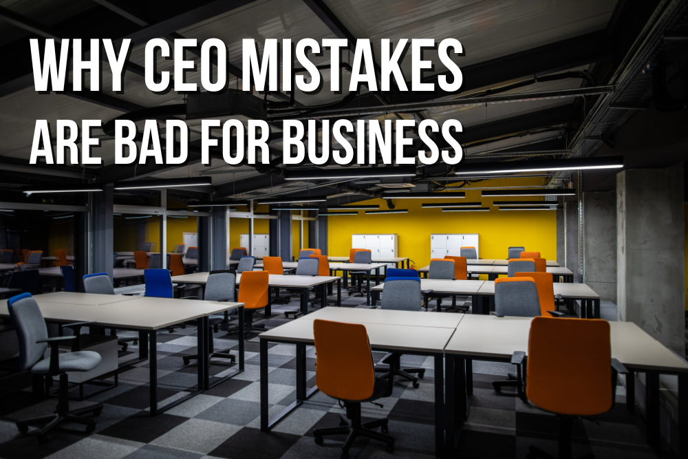 Empty Office Space With Text Box: CEO Mistakes Are Bad For Business